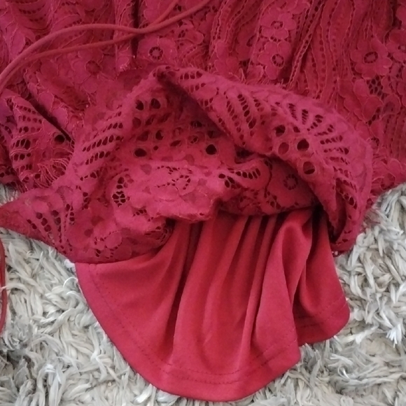 Aooksmery Elegant Red Lace Dress - Picture 8 of 10
